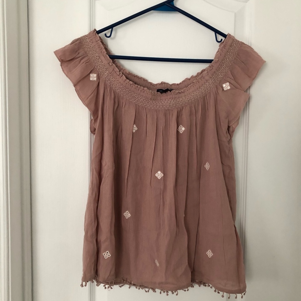 Dusty pink off shoulder top